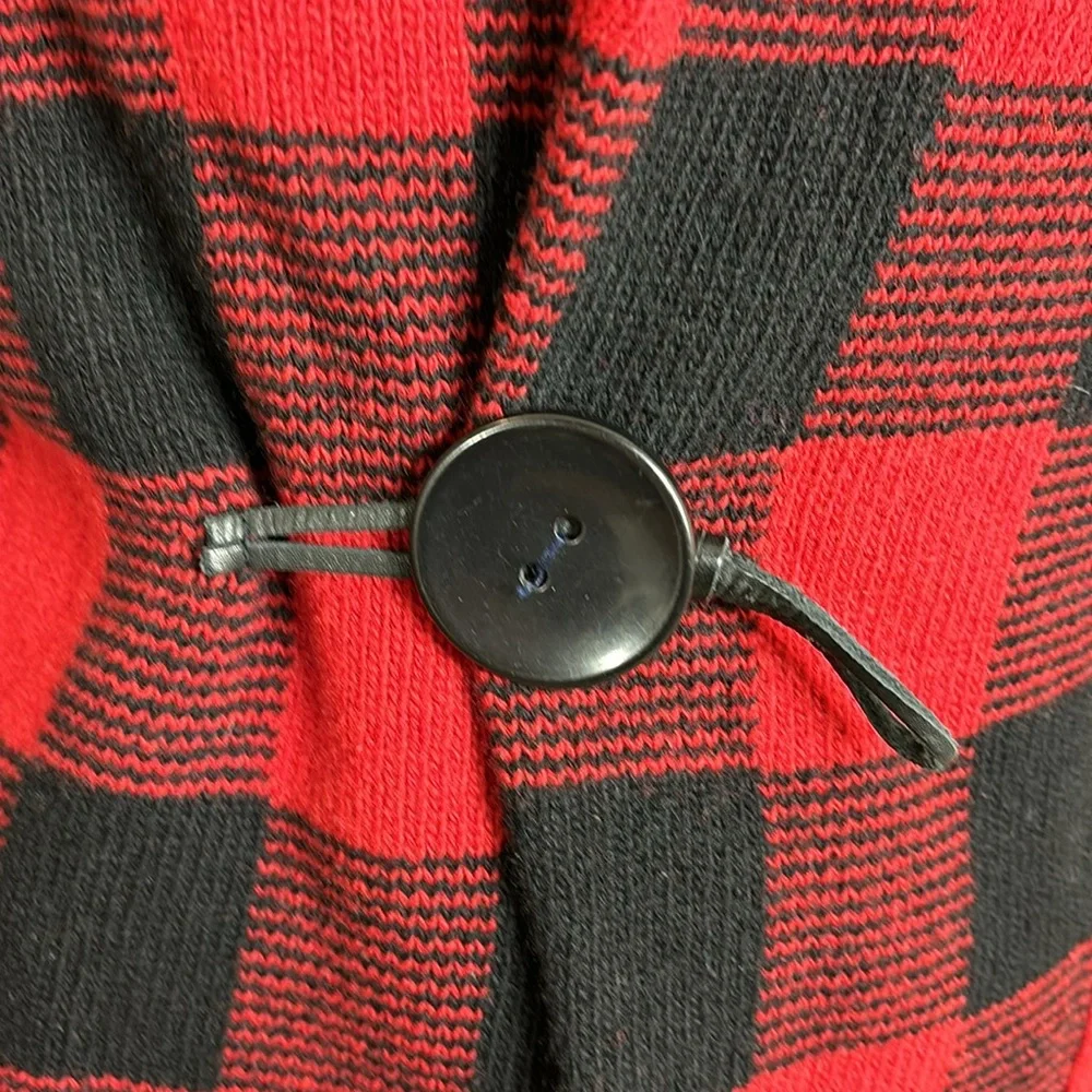 Rugby Ralph Lauren Buffalo Check Plaid Knit Sweater Jacket Small